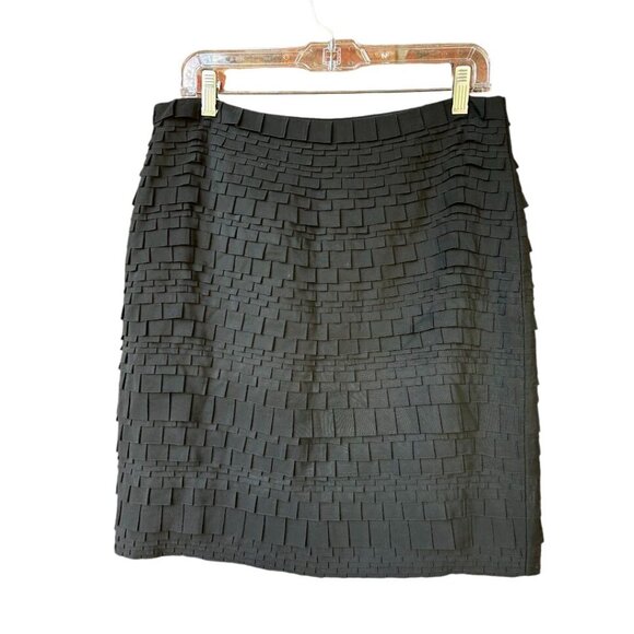 Per Se Black Textured Layered Skirt Size 10 US/12 UK - Picture 8 of 8